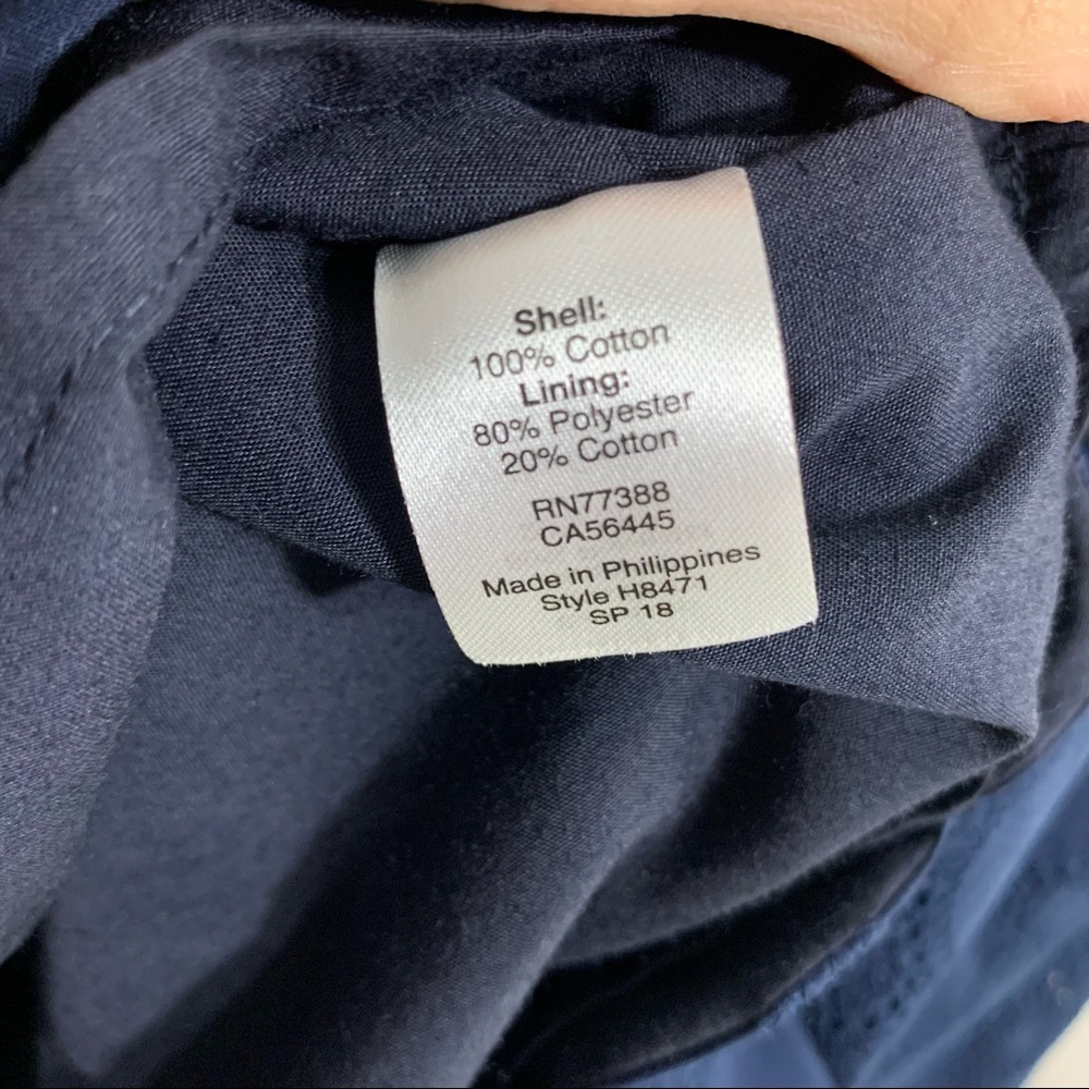 J Crew Long Sleeve Navy Eyelette Party Dress H8471 - Picture 9 of 11